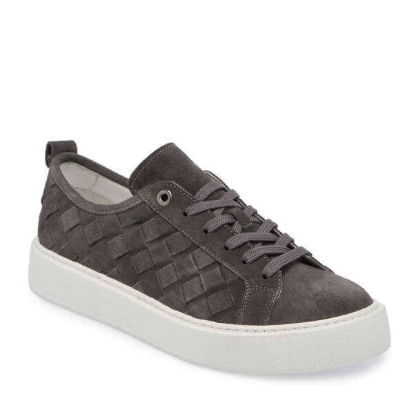 Gri Süet Deri Erkek Sneaker - E24I1AY56702-C11 - 1