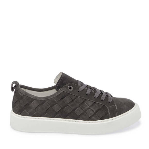 Gri Süet Deri Erkek Sneaker - E24I1AY56702-C11 - 3