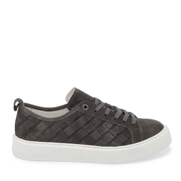 Gri Süet Deri Erkek Sneaker - E24I1AY56702-C11 - 3