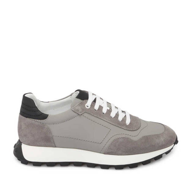 Gri Hakiki Süet Deri Erkek Sneaker - E24I1AY56734-C11 - 1