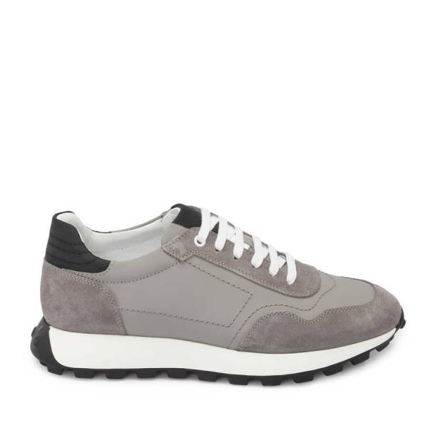 Gri Hakiki Süet Deri Erkek Sneaker - E24I1AY56734-C11 - 1