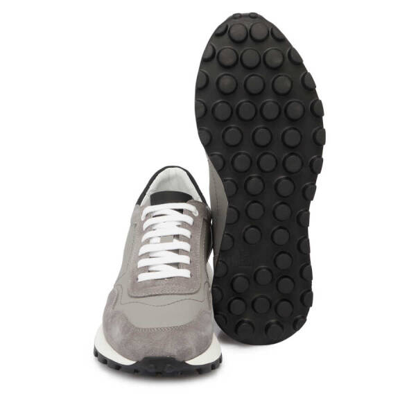 Gri Hakiki Süet Deri Erkek Sneaker - E24I1AY56734-C11 - 4