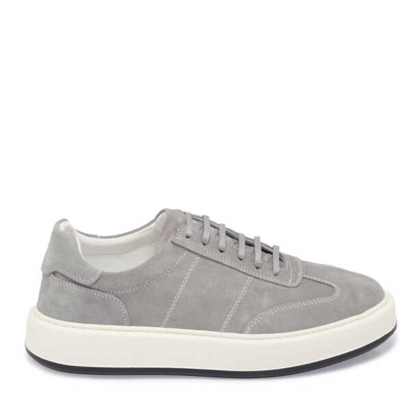 Gri Süet Deri Erkek Sneaker - E24I1AY56805-K56 - 3