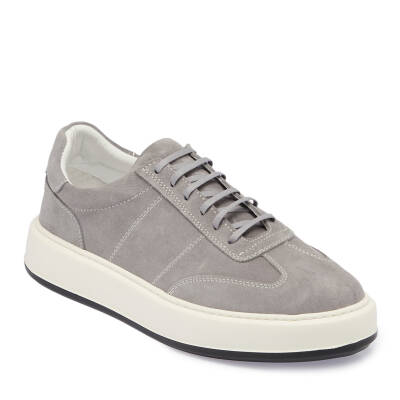  Gri Süet Deri Erkek Sneaker - E24I1AY56805-K56 