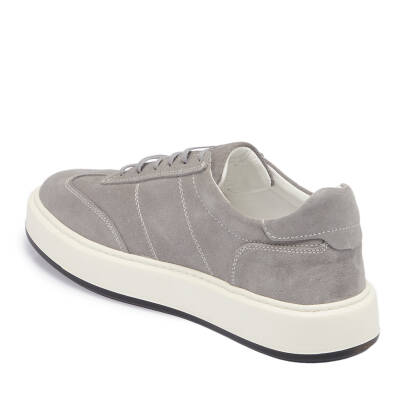  Gri Süet Deri Erkek Sneaker - E24I1AY56805-K56 - 2