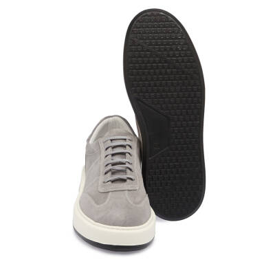  Gri Süet Deri Erkek Sneaker - E24I1AY56805-K56 - 4