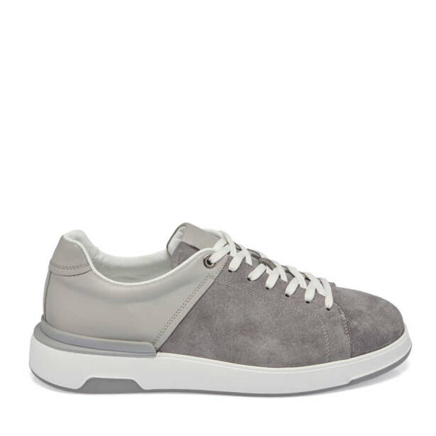Gri Süet Deri Erkek Sneaker - E24I1AY56819-C11 - 3