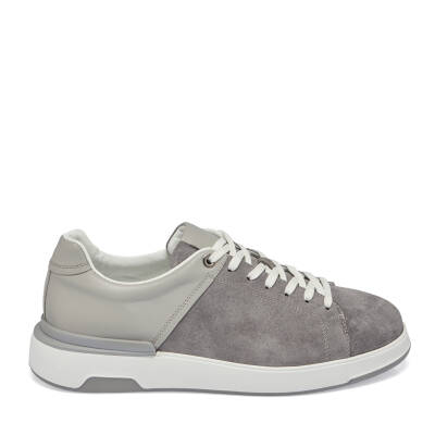  Gri Süet Deri Erkek Sneaker - E24I1AY56819-C11 - 3