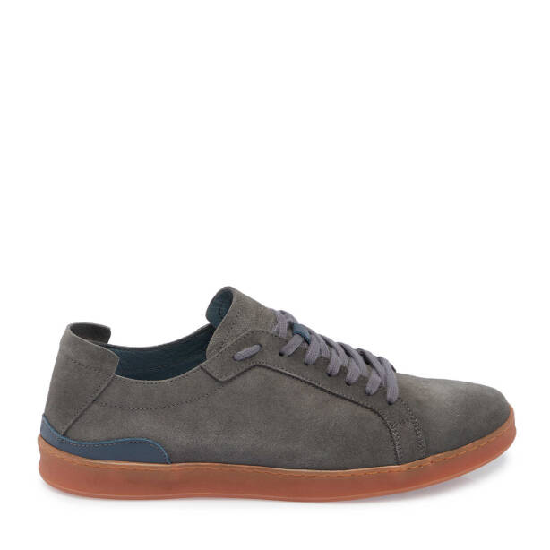 Gri Süet Deri Erkek Sneaker - E24I1AY56834-H42 - 3