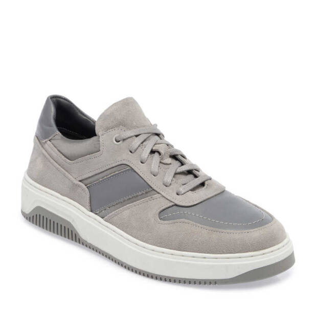 Gri Hakiki Süet Deri Erkek Sneaker - E24I1AY56901-Q9I - 2