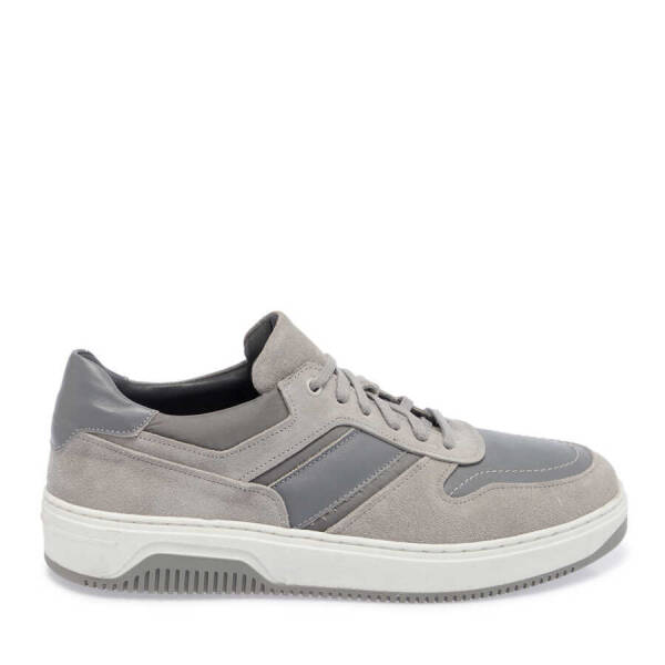 Gri Hakiki Süet Deri Erkek Sneaker - E24I1AY56901-Q9I - 1