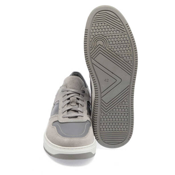 Gri Hakiki Süet Deri Erkek Sneaker - E24I1AY56901-Q9I - 4