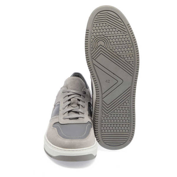 Gri Hakiki Süet Deri Erkek Sneaker - E24I1AY56901-Q9I - 4