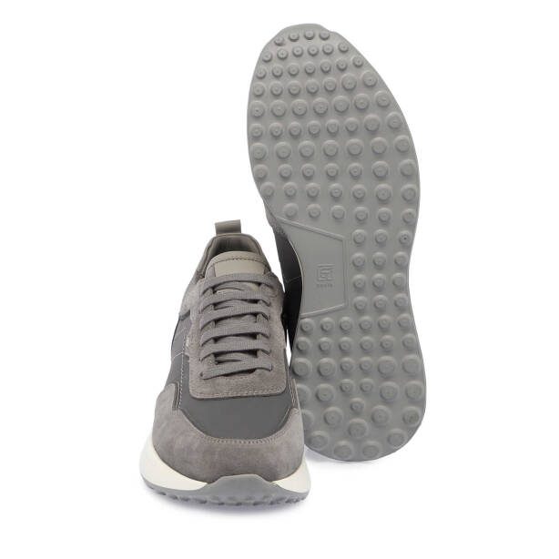Gri Hakiki Süet Deri Erkek Sneaker - E24S1AY57068-Q9I - 4