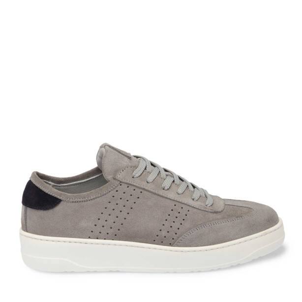 Gri Hakiki Süet Deri Erkek Sneaker - E25I1AY57229-D0W - 1
