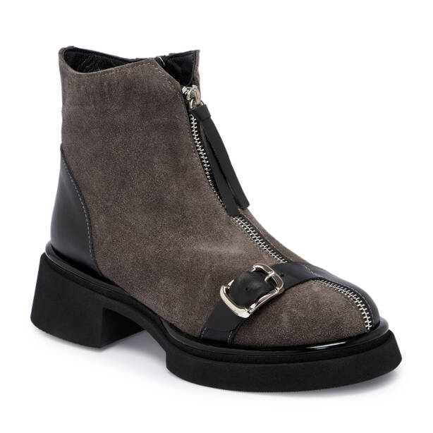 Gri Süet Deri Kadın Bot - K25K1BT68268-T86 