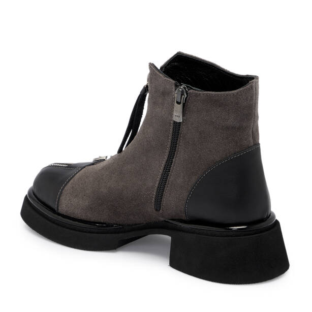 Gri Süet Deri Kadın Bot - K25K1BT68268-T86 - 2