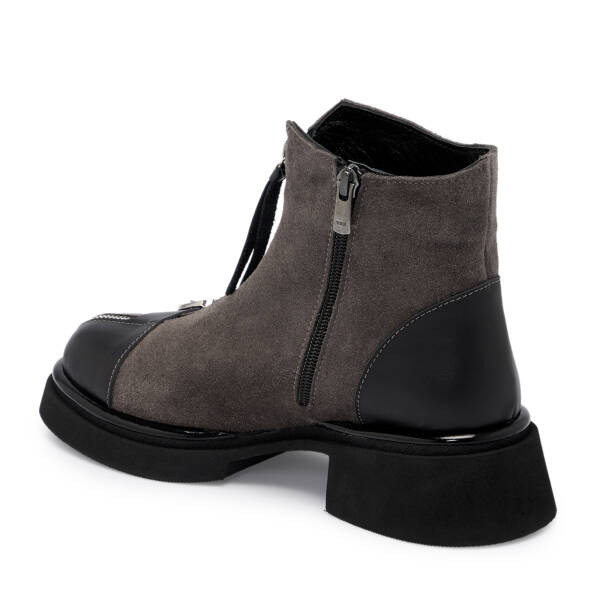 Gri Süet Deri Kadın Bot - K25K1BT68268-T86 - 2