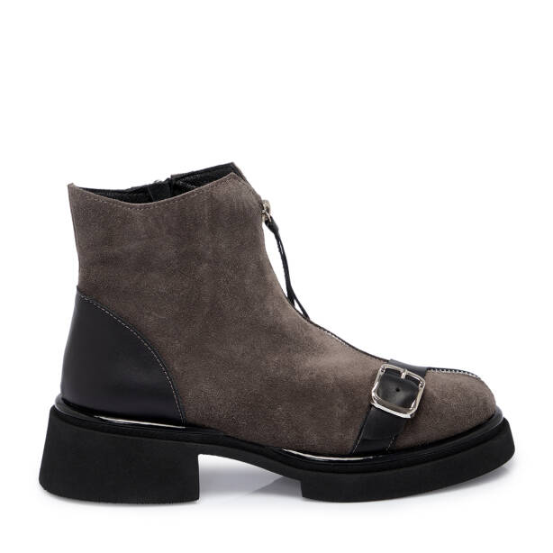 Gri Süet Deri Kadın Bot - K25K1BT68268-T86 - 3