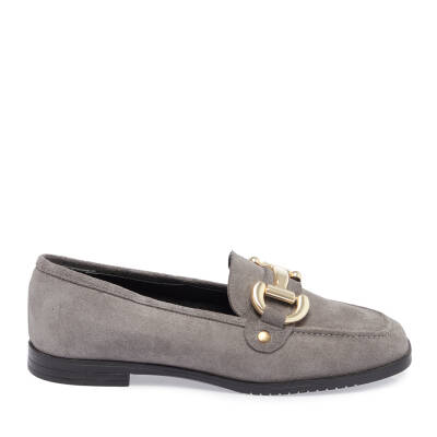  Gri Süet Deri Kadın Loafer - K23S1AY66787-C11 - 3