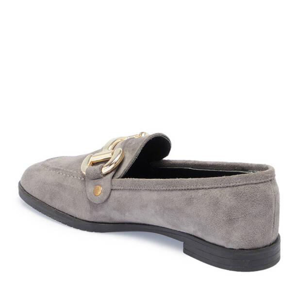 Gri Süet Deri Kadın Loafer - K24S1AY67568-C11 - 2