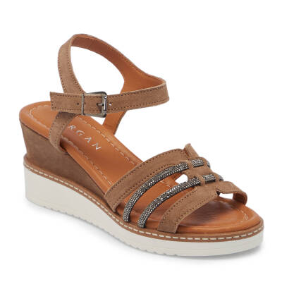 Gri Süet Deri Kadın Sandalet - K25Y1SN67869-C11 