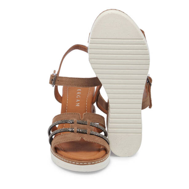 Gri Hakiki Süet Deri Kadın Sandalet - K25Y1SN67869-C11 - 4