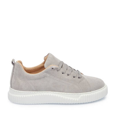 Gri Süet Deri Kadın Sneaker - K25I1AY68022-K56 - 3