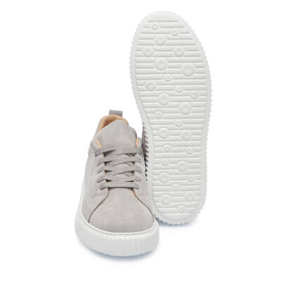 Gri Süet Deri Kadın Sneaker - K25I1AY68022-K56 - 4
