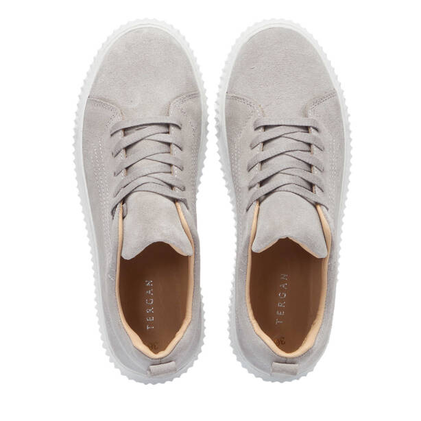 Gri Süet Deri Kadın Sneaker - K25I1AY68022-K56 - Tergan