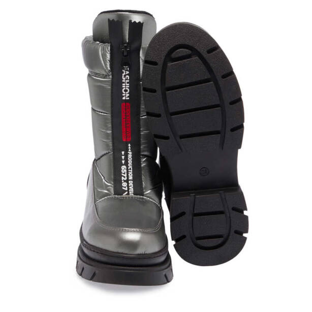 Gri Vegan - Tekstil Kadın Casual Bot - K23K1BT66797-S8W - 4