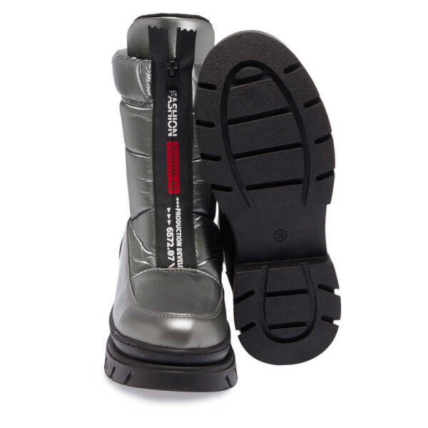 Gri Vegan - Tekstil Kadın Casual Bot - K23K1BT66797-S8W - 4