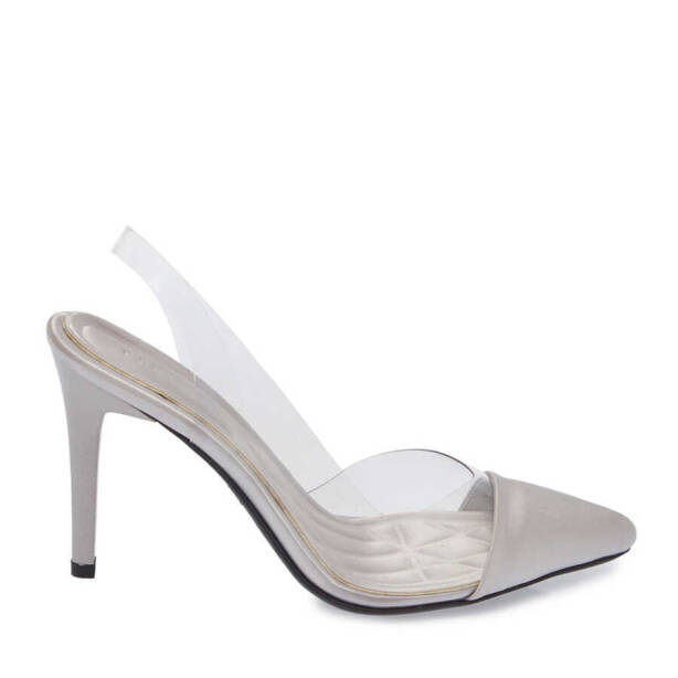 Gri Vegan - Tekstil Kadın Stiletto - K24I1AY67327-A14 - 3