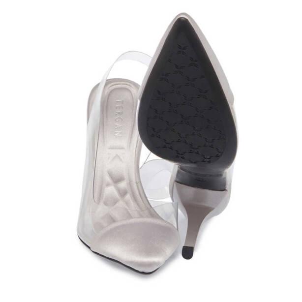 Gri Vegan - Tekstil Kadın Stiletto - K24I1AY67327-A14 - 4