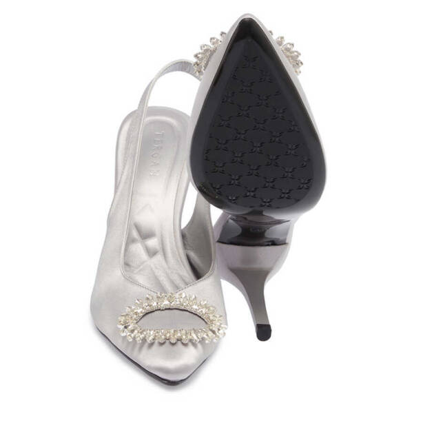 Gri Vegan - Tekstil Kadın Stiletto - K24I1AY67328-A14 - 4