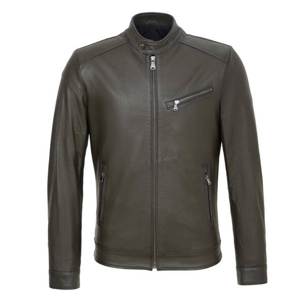 Haki Deri Erkek Deri Mont - E22KDM310391-R2X - 1