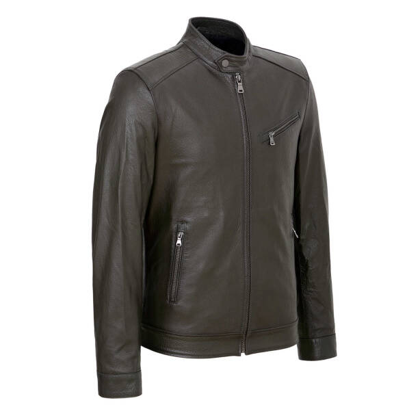 Haki Deri Erkek Deri Mont - E22KDM310391-R2X - 2