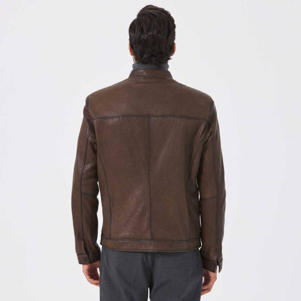 Haki Deri Erkek Deri Mont - E23KDM310506-R2X - 3