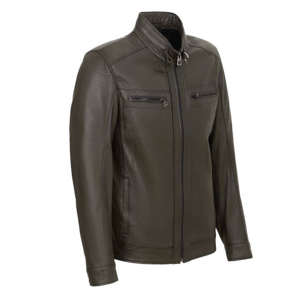 Haki Deri Erkek Deri Mont - E23KDM310542-R2X - 2