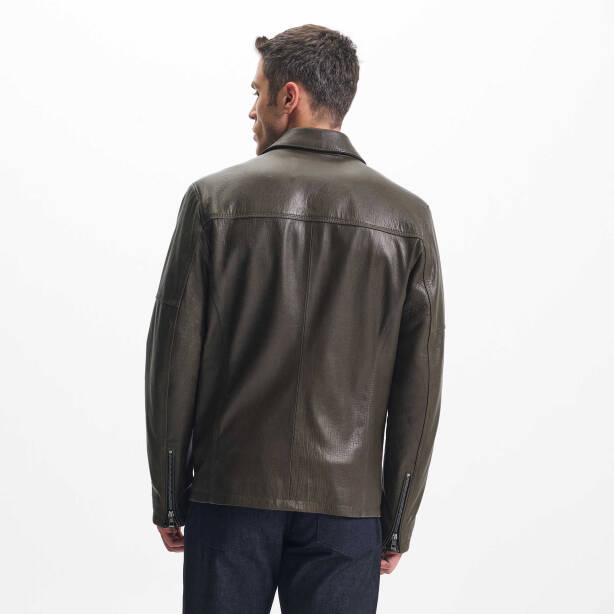 Haki Deri Erkek Deri Mont - E24KDM310585-R2X - Tergan