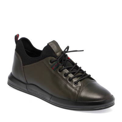 Haki Deri Erkek Sneaker - E23S1AY56401-H48 - 1