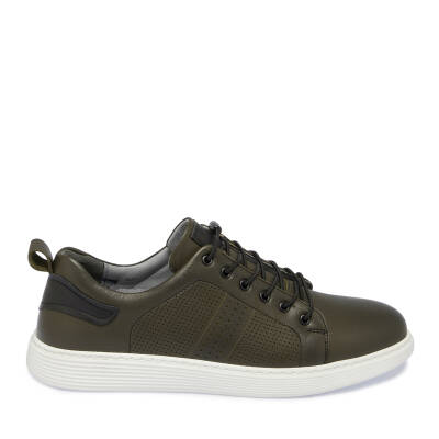 Haki Deri Erkek Sneaker - E24I1AY56608-H48 - 3