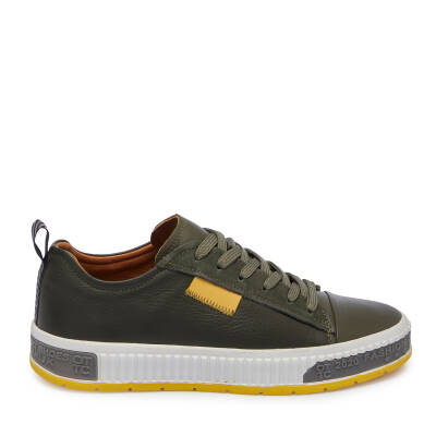 Haki Deri Erkek Sneaker - E25I1AY57183-J3L - 3
