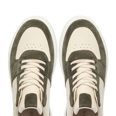 Haki Deri Erkek Sneaker - E25I1AY57284-H48 - 5