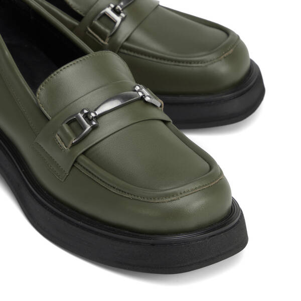 Haki Hakiki Deri Kadın Loafer - K25S1AY68178-H48 - 3