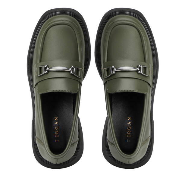 Haki Hakiki Deri Kadın Loafer - K25S1AY68178-H48 - 5