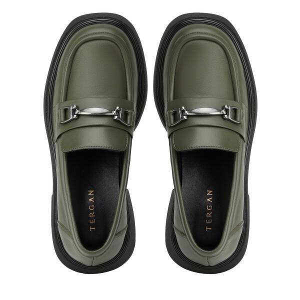 Haki Hakiki Deri Kadın Loafer - K25S1AY68178-H48 - 5