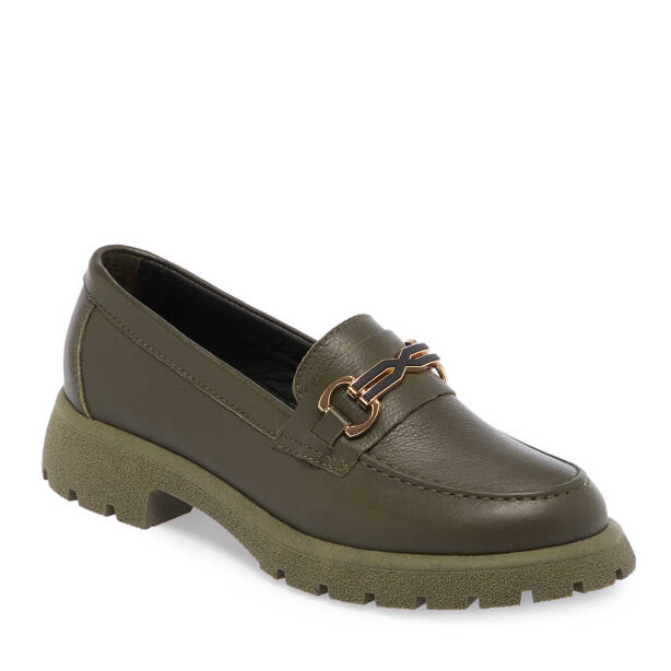 Haki Deri Kadın Makosen - K25S1AY68175-H48 