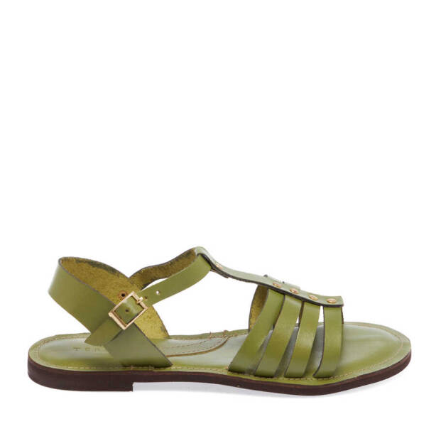 Haki Deri Kadın Sandalet - K24Y1SN67276-H48 - 3