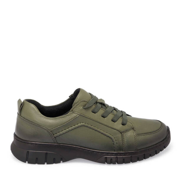 Haki Deri Kadın Sneaker - K25S1AY68165-H48 - 3